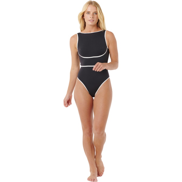 2026 Rip Curl Womens Mirage Fusion High Neck One Piece Swimsuit 0SAWSW - Black
